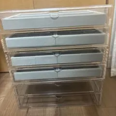 無印良品アクリルケース2段3個、ベロア仕切り付きケース3種類セット