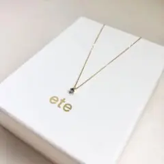 ete ネックレス K18YG アクアマリン フルールネックレス