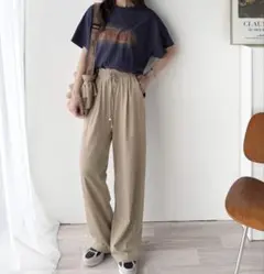 classicalelf ベージュワイドパンツ サイズL