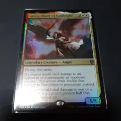 未使用MTG　黄金夜の刃、ギセラ　天使　英語版FOIL　cm2