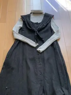 motomi.m リネンウール衿付ジャンパースカート