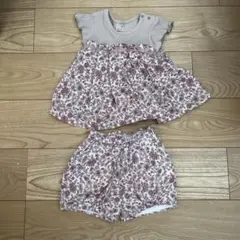 petit main 花柄ドレスとショートパンツセット 90cm