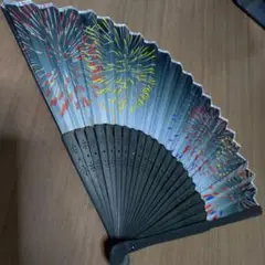 花火模様の木製扇子
