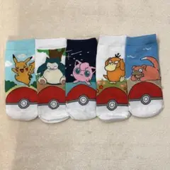 新品未使用 レディースソックス 靴下 ポケットモンスター ピカチュウ 5足セット