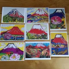 片岡珠子 ポストカード 8枚セット 富士山 ジャンクジャーナル 日本の四季