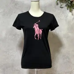 Ralph Lauren ブラック 半袖Tシャツ ピンク ビッグポニー