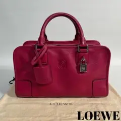 2212-57|極美品|ロエベ アマソナ28 ハンドバッグ 本革 ピンク