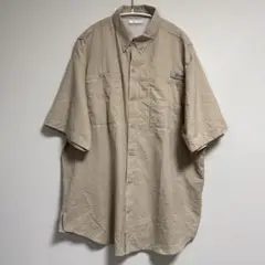 Columbia PFG 半袖 フィッシングシャツ ベージュ ポリエステル L