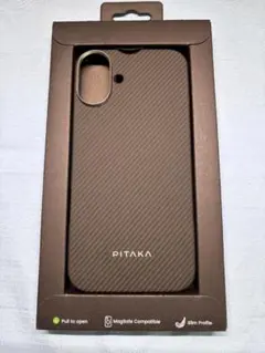 PITAKA iPhone 16 Plus 極薄ケース 黒/グレーツイル柄