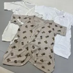 新生児　コンビ肌着　ベビー肌着 3点セット 50-60cm クマ柄