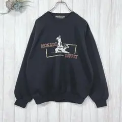 ☆monadeesprit (L) スウェット トレーナー サイズ レトロ 黒