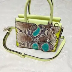 ケイトスペード ダイヤモンドパイソン ミニサッチェルハンドバッグ ショルダー