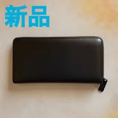 17まで【新品未使用 】長財布 ラウンドファスナー ブラック 大容量 革製贈り物