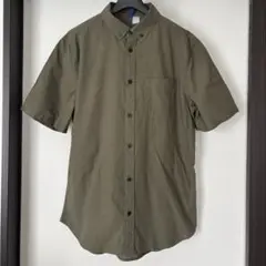 オリーブ 半袖シャツ 胸ポケット付き