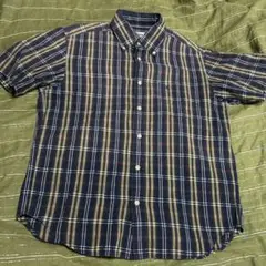 90s McGREGOR チェック シャツ 半袖 タツノオトシゴ コットン M