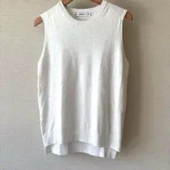 ZARA ザラ/ノースリーブニット ライトグレーがかったホワイト　サイズM