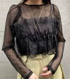 mline シアーシャツ　ブラック