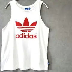 adidasアディダスタンクトップ白 × 赤 L
