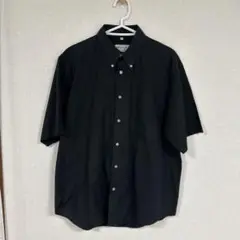 黒のボタンダウン半袖シャツ Lサイズ　古着