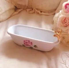 お値下げ♡マニー♡ローズミニバスタブ陶器小物入れイマンローズ薔薇ニトリ