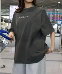 ヴィンテージ加工 ピグメント メタルロゴプリント オーバーサイズ半袖Tシャツ