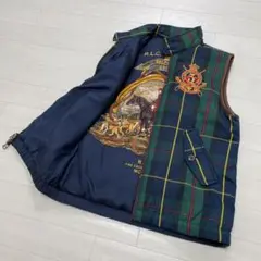 ラルフローレン RALPH LAUREN リバーシブル 中綿ベスト 裏側シルク絹
