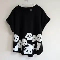 グラニフ　プリントパンダ　刺繍　半袖