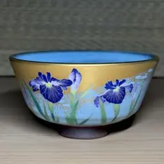 ⚫️未使用⚫️ 抹茶茶碗　桑野睦子　御所の花 花菖蒲 ⚫️未使用⚫️ 抹茶茶碗 桑野睦子 御所の花 花菖蒲 - メルカリ