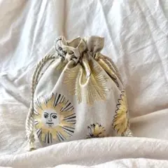 フランス生地 太陽 ポーチ ハンドメイド 小物入れ