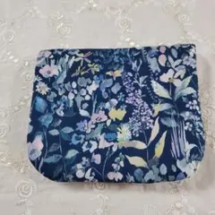 リバティfuwara6重ガーゼハンカチ◇フェルダ◇ネイビー