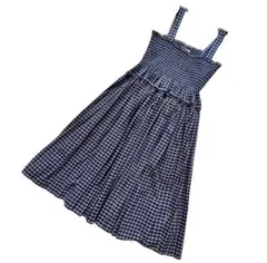【Molly Goddard】ギンガムチェックドレスワンピース UK10　ブルー