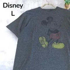 【一点物】Disney Tシャツ ミッキーマウス グレー L 海外古着