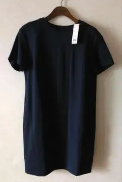 未使用　UNIQLO　ユニクロ ポンチ 半袖 ワンピース navy　M