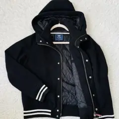 美品✨ビームスハート　スタジャン風ブルゾンS　ロゴボタン　ブラック