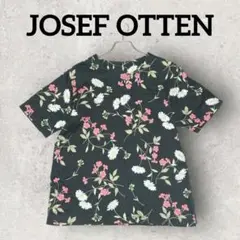 JOSEF OTTEN 花柄Tシャツ 半袖 クルーネックTシャツ (F)ブラック