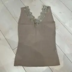 【未使用】タンクトップ ノースリーブ インナー ベージュ ブラウン フリーサイズ