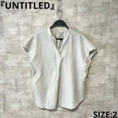 日本製　リネン混【UNTITLED】フレンチスリーブブラウス　キーネック　2