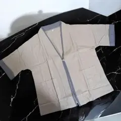 メンズ カーディガン 【麻のようなさらっとした肌触り】 薄手 シャツ XL
