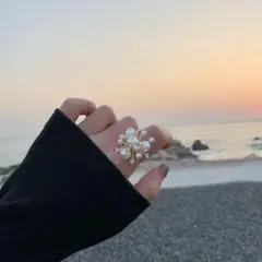 b34☆即日発送☆ゴールド パール*ゴージャス リング☆指輪 21