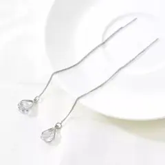 一粒キュービックジルコニアアメリカンピアス シルバー