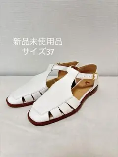 新品未使用品　PASCUCCI ブラックサンダル 24㎝ パスクッチ PASCUCCI タンクソールグルカサンダル （シルバー