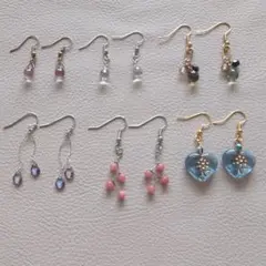 多様なデザインのピアス6ペアセット