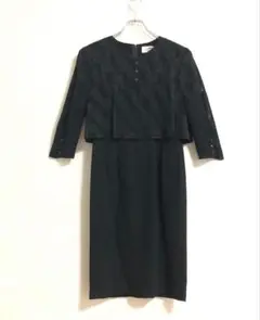 【美品】SairPerLe東京ソワール　冠婚葬祭　ロングワンピース七分袖b751