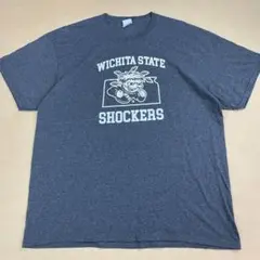 ウィチタ州立大学 カレッジTシャツ グレー SHOCKERS USA古着