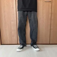 No.593/Levi's505/W40L30/ワイド/古着/ブラックデニム