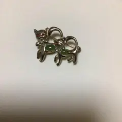 ペアキャットブローチ