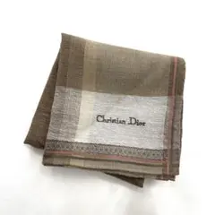 Y2504-402②　Dior　クリスチャンディオール　メンズハンカチ　ブラウン