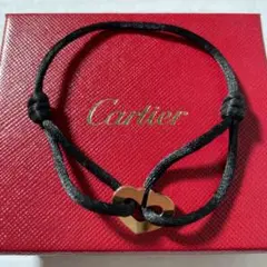 Cartier カルティエ 750G Cハート ブレスレット コットン 黒
