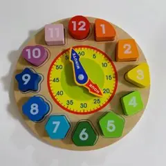木製 時計 知育玩具