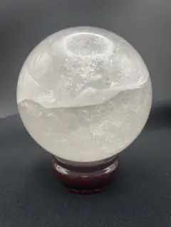 【ヒマラヤ水晶】丸玉 虹入り 約92.6㎜ 1136g 台座付き 天然石スフィア